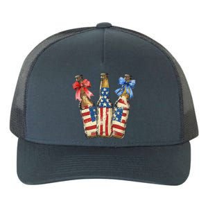 Retro Beer American Flag Usa 4th Of July Party Ing Funny Gift Yupoong Adult 5-Panel Trucker Hat