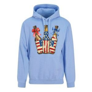 Retro Beer American Flag Usa 4th Of July Party Ing Funny Gift Unisex Surf Hoodie