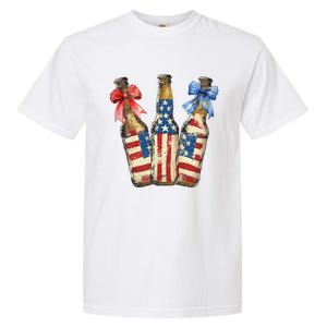 Retro Beer American Flag Usa 4th Of July Party Ing Funny Gift Garment-Dyed Heavyweight T-Shirt