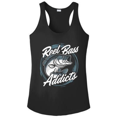 Reel Bass Addicts Bass Fishing Gift Ladies PosiCharge Competitor Racerback Tank