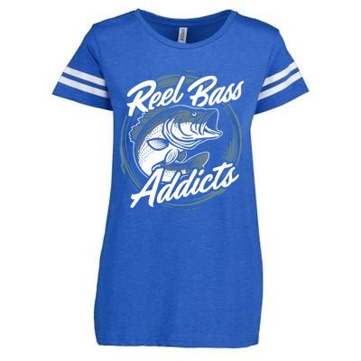 Reel Bass Addicts Bass Fishing Gift Enza Ladies Jersey Football T-Shirt