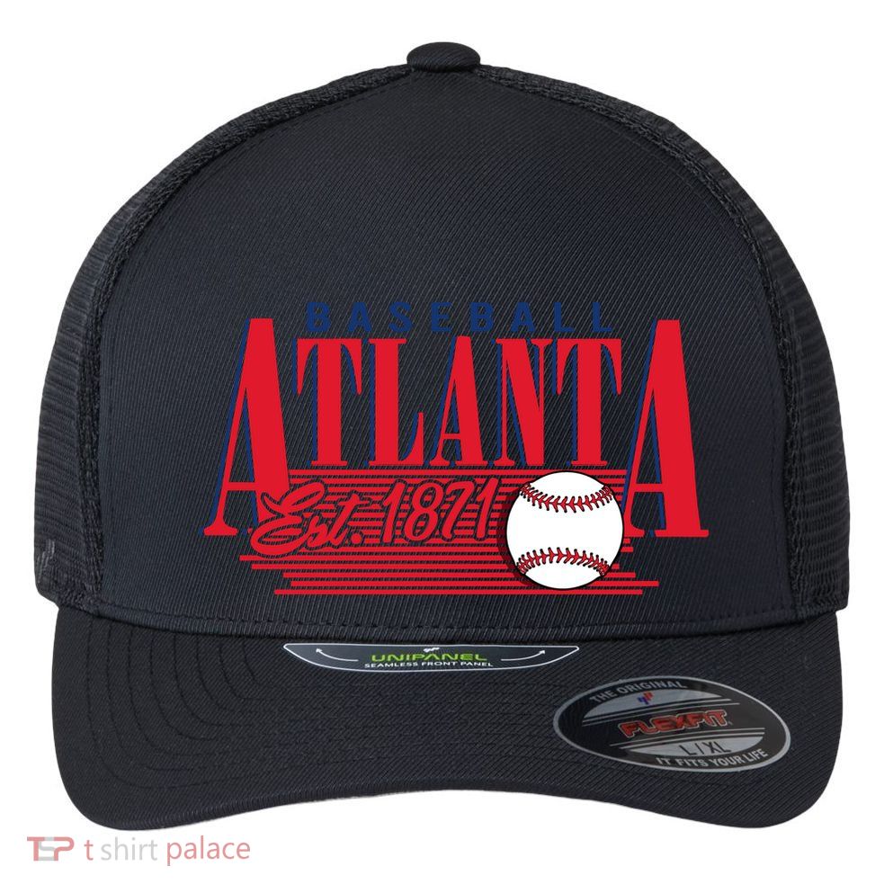 Retro Baseball Atlanta Est 1871 Flexfit Unipanel Trucker Cap
