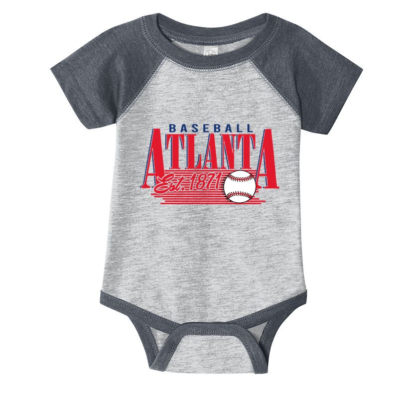 Retro Baseball Atlanta Est 1871 Infant Baby Jersey Bodysuit