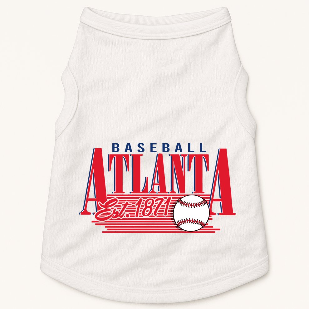 Retro Baseball Atlanta Est 1871 Doggie Tank