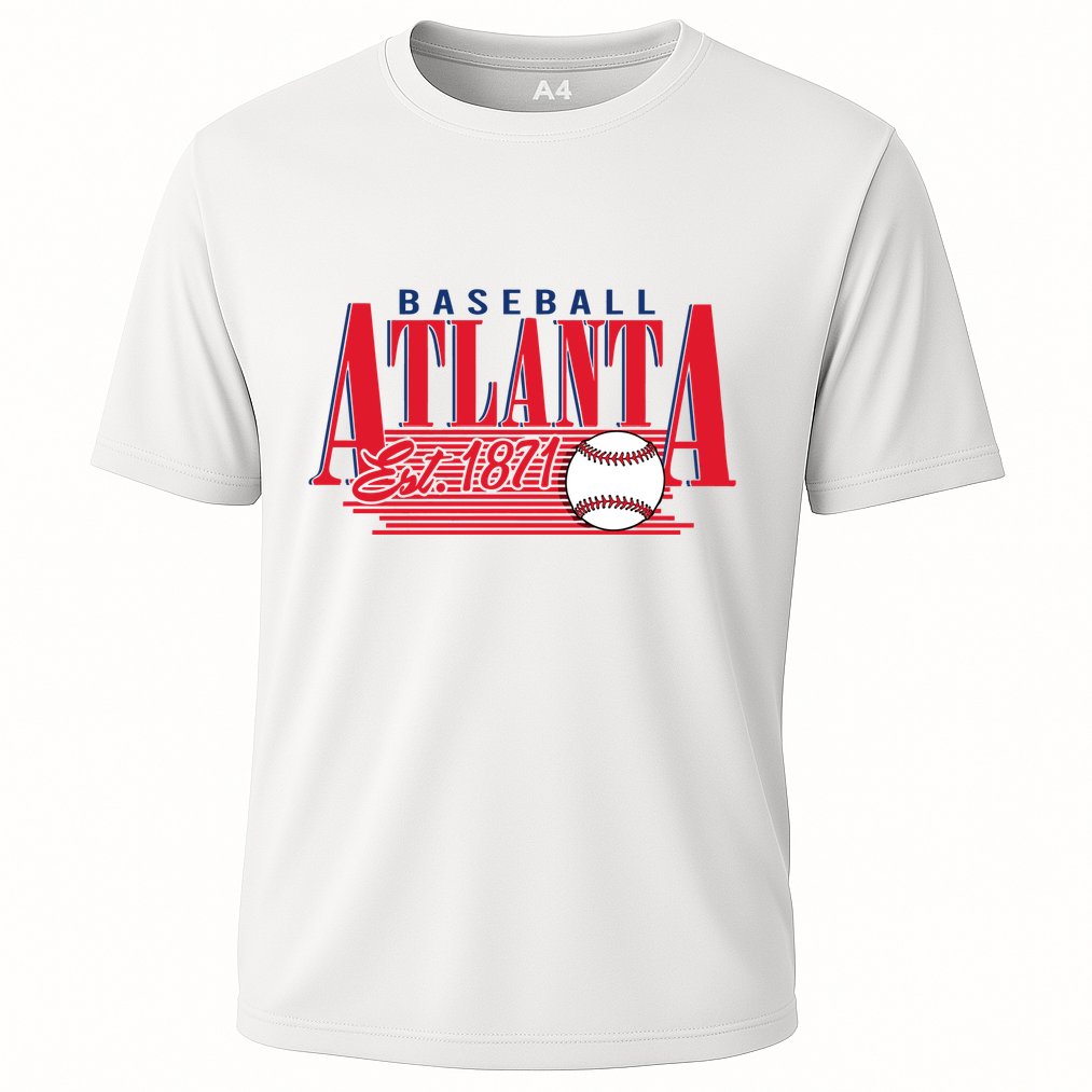 Retro Baseball Atlanta Est 1871 Cooling Performance Crew T-Shirt