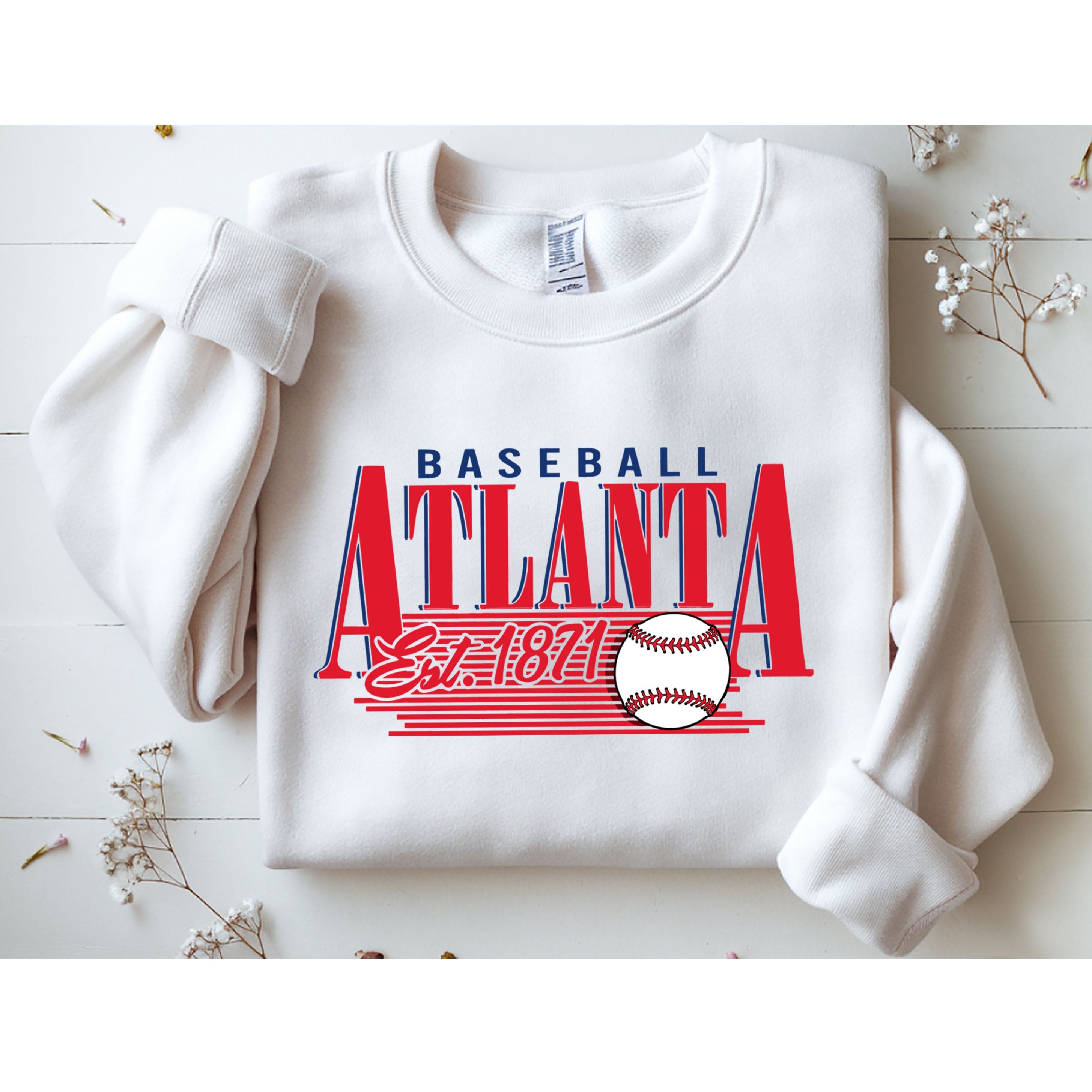 Retro Baseball Atlanta Est 1871 Sweatshirt