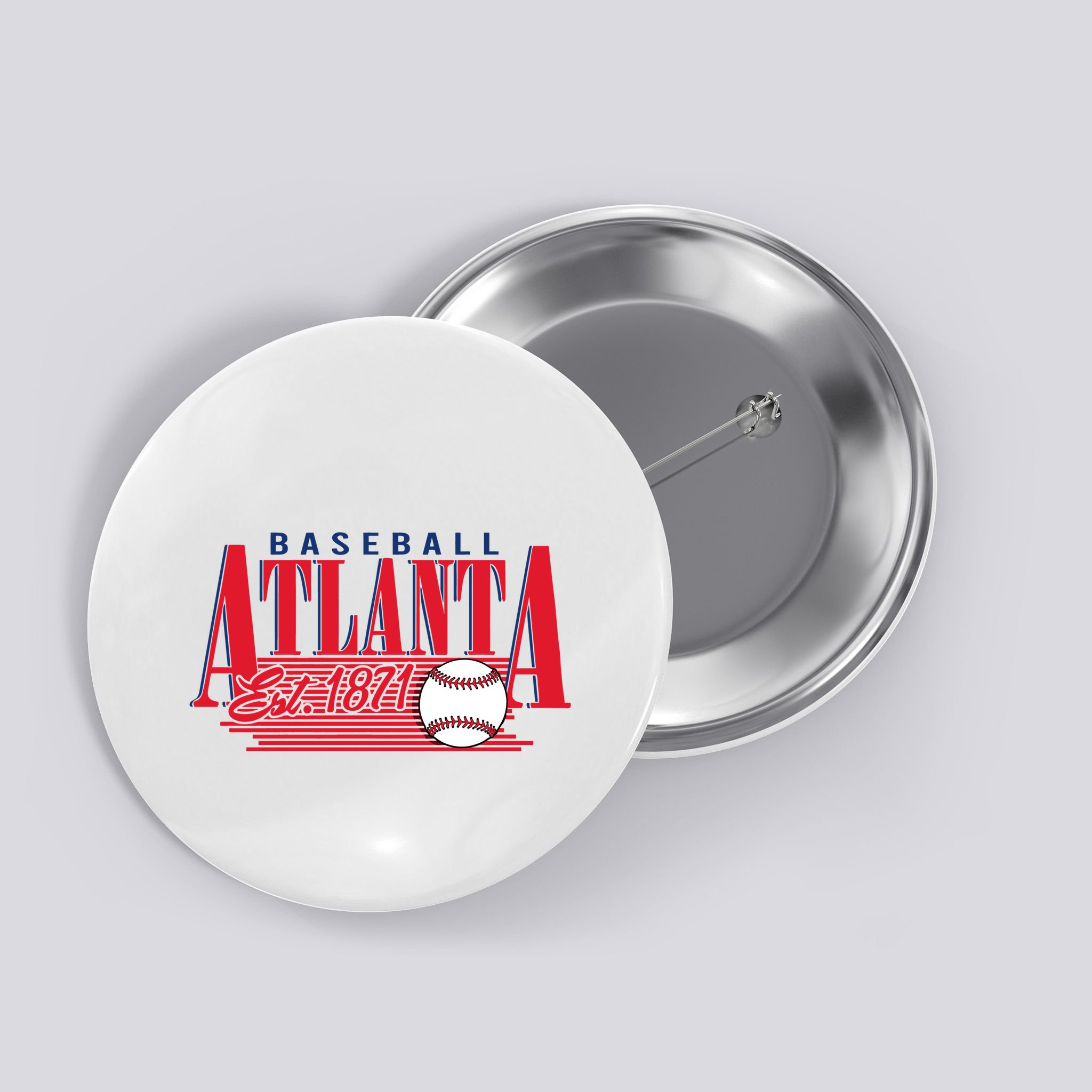 Retro Baseball Atlanta Est 1871 Button