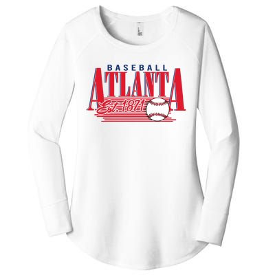 Retro Baseball Atlanta Est 1871 Women's Perfect Tri Tunic Long Sleeve Shirt