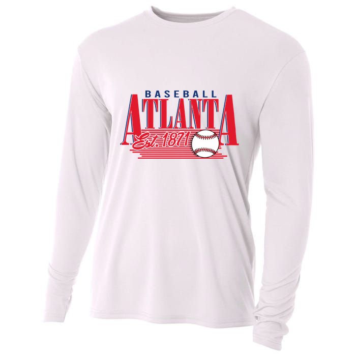 Retro Baseball Atlanta Est 1871 Cooling Performance Long Sleeve Crew