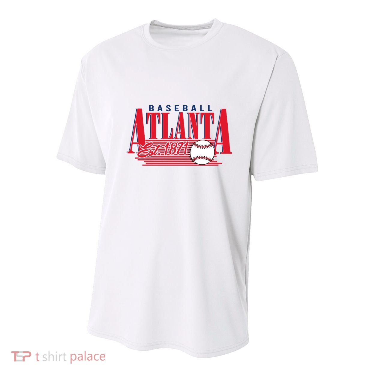 Retro Baseball Atlanta Est 1871 Youth Performance Sprint T-Shirt