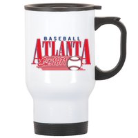 Retro Baseball Atlanta Est 1871 Stainless Steel Travel Mug