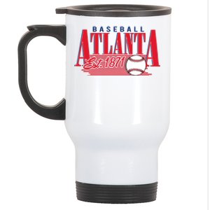 Retro Baseball Atlanta Est 1871 Stainless Steel Travel Mug