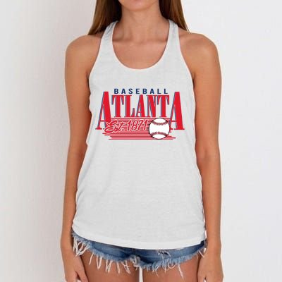 Retro Baseball Atlanta Est 1871 Women's Knotted Racerback Tank