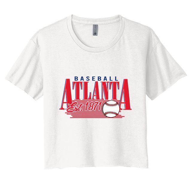Retro Baseball Atlanta Est 1871 Crop Top