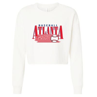 Retro Baseball Atlanta Est 1871 Cropped Pullover Crew