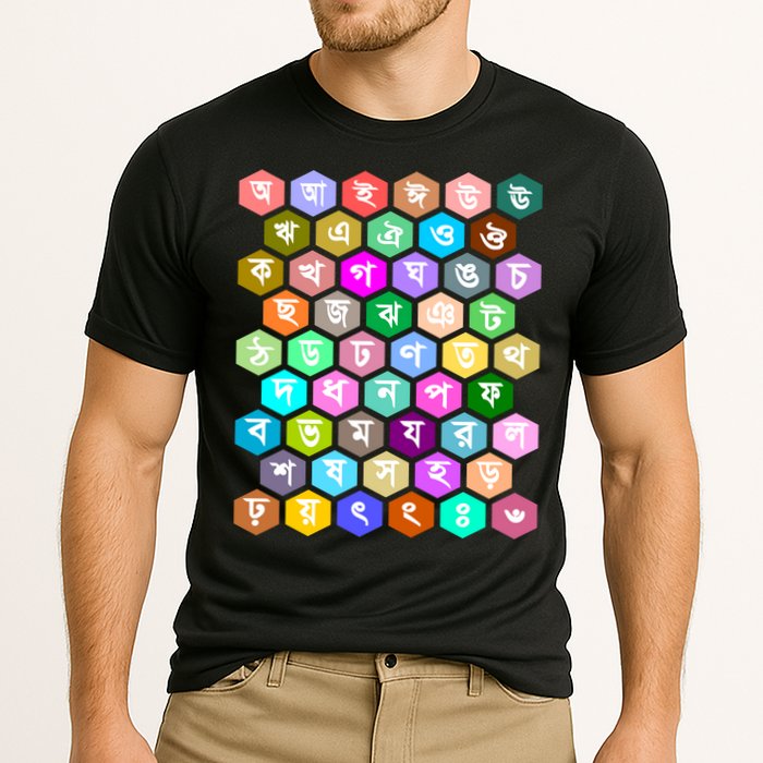 Rainbow Bangla Alphabets Letters Learning Bengali Cooling Performance Crew T-Shirt