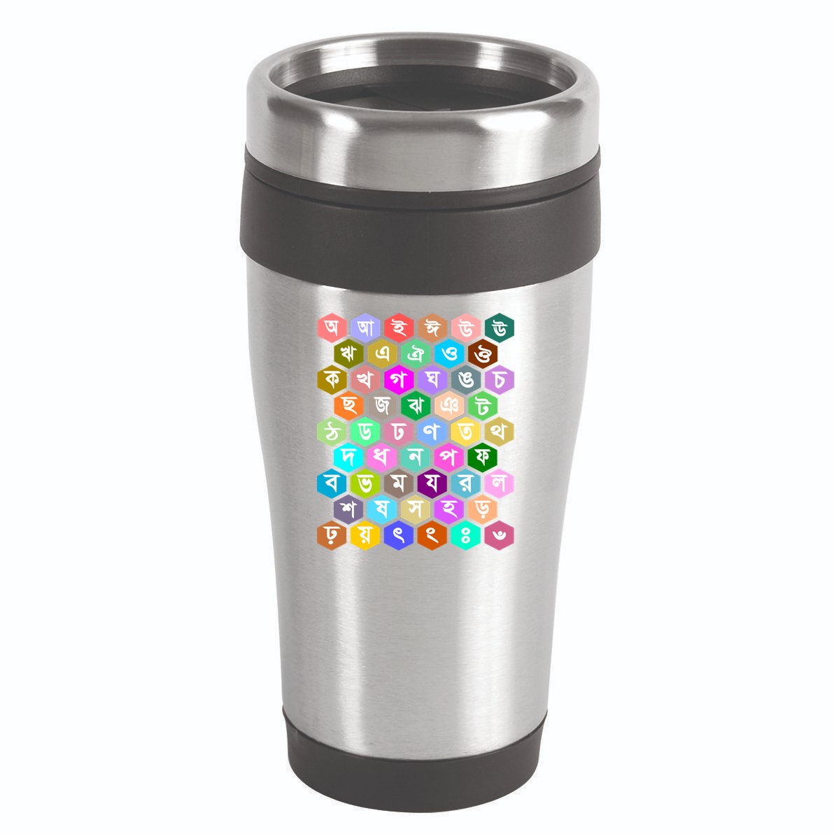 Rainbow Bangla Alphabets Letters Learning Bengali 16oz Travel Tumbler