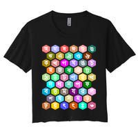 Rainbow Bangla Alphabets Letters Learning Bengali Women's Crop Top Tee