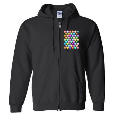 Rainbow Bangla Alphabets Letters Learning Bengali Full Zip Hoodie