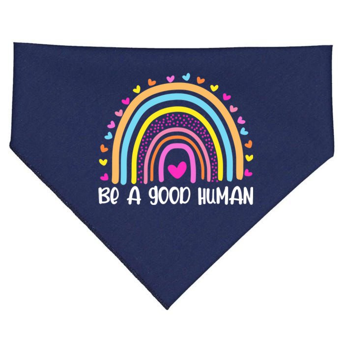 Retro Be A Good Human Saying Kindness Quote Positive Message USA-Made Doggie Bandana