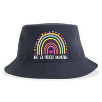 Retro Be A Good Human Saying Kindness Quote Positive Message Sustainable Bucket Hat