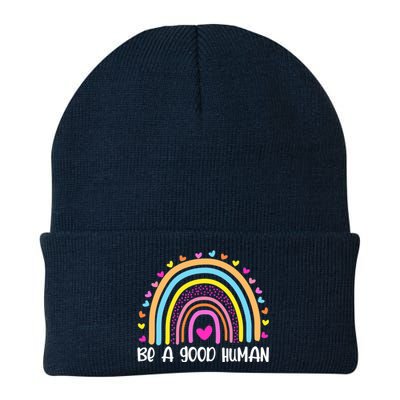 Retro Be A Good Human Saying Kindness Quote Positive Message Knit Cap Winter Beanie