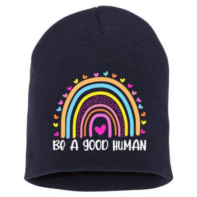 Retro Be A Good Human Saying Kindness Quote Positive Message Short Acrylic Beanie