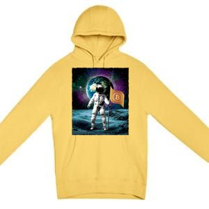 Retro Bitcoin Astronaut Premium Pullover Hoodie