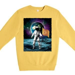 Retro Bitcoin Astronaut Premium Crewneck Sweatshirt