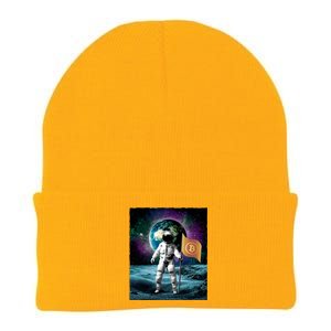 Retro Bitcoin Astronaut Knit Cap Winter Beanie