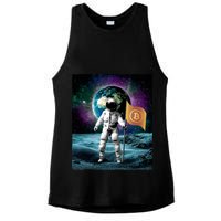 Retro Bitcoin Astronaut Ladies PosiCharge Tri-Blend Wicking Tank