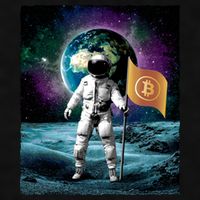 Retro Bitcoin Astronaut Ladies PosiCharge Tri-Blend Wicking Tank