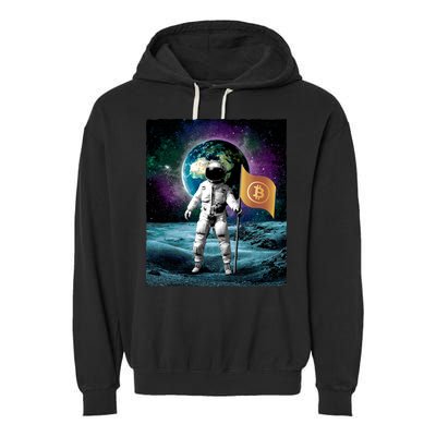 Retro Bitcoin Astronaut Garment-Dyed Fleece Hoodie