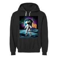 Retro Bitcoin Astronaut Garment-Dyed Fleece Hoodie