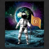 Retro Bitcoin Astronaut Garment-Dyed Fleece Hoodie