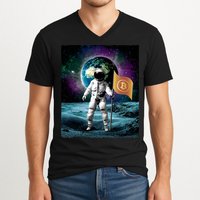 Retro Bitcoin Astronaut V-Neck T-Shirt