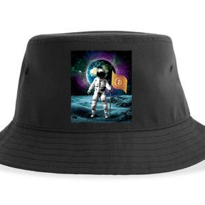 Retro Bitcoin Astronaut Sustainable Bucket Hat