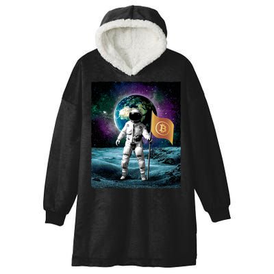 Retro Bitcoin Astronaut Hooded Wearable Blanket
