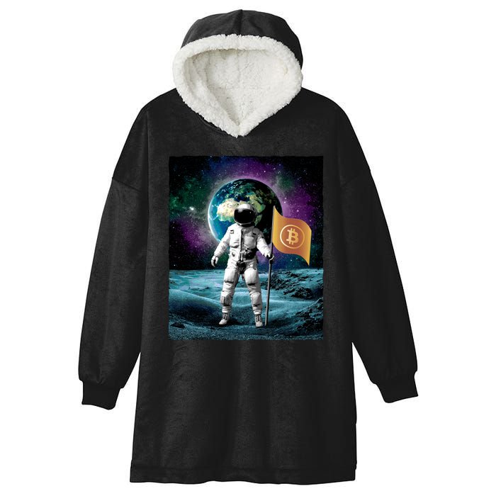 Retro Bitcoin Astronaut Hooded Wearable Blanket