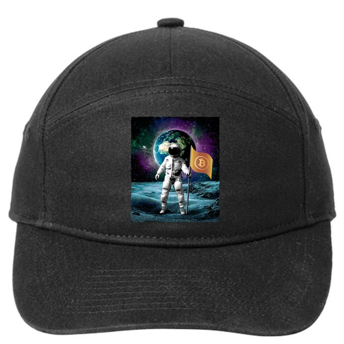 Retro Bitcoin Astronaut 7-Panel Snapback Hat