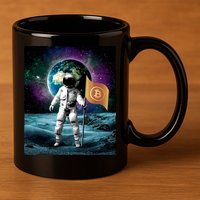Retro Bitcoin Astronaut 11oz C Handle Ceramic Mug