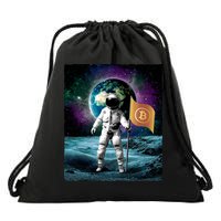 Retro Bitcoin Astronaut Drawstring Bag