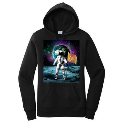 Retro Bitcoin Astronaut Women's Pullover Hoodie