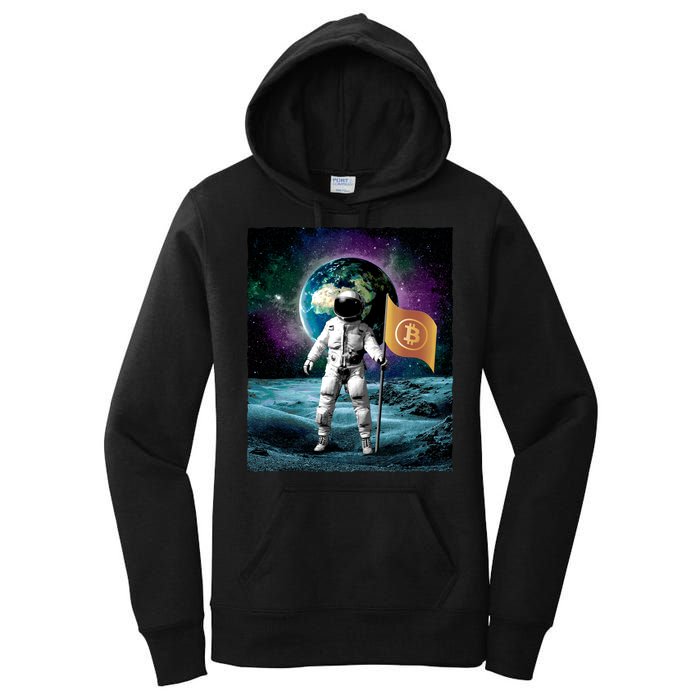 Retro Bitcoin Astronaut Women's Pullover Hoodie