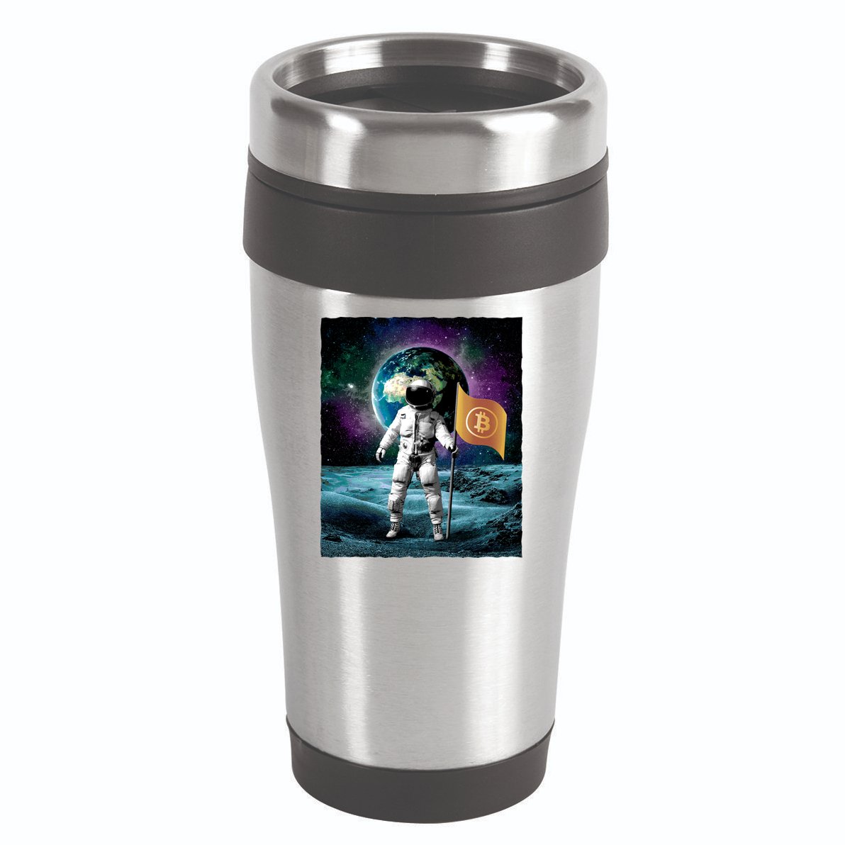 Retro Bitcoin Astronaut 16oz Travel Tumbler