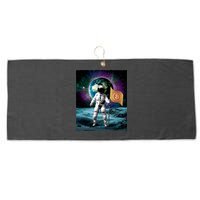 Retro Bitcoin Astronaut Large Microfiber Waffle Golf Towel