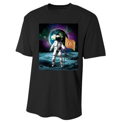 Retro Bitcoin Astronaut Performance Sprint T-Shirt