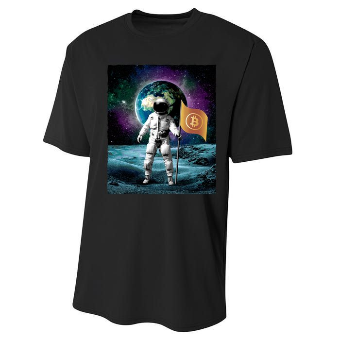 Retro Bitcoin Astronaut Performance Sprint T-Shirt