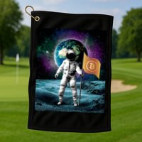 Retro Bitcoin Astronaut Golf Towel