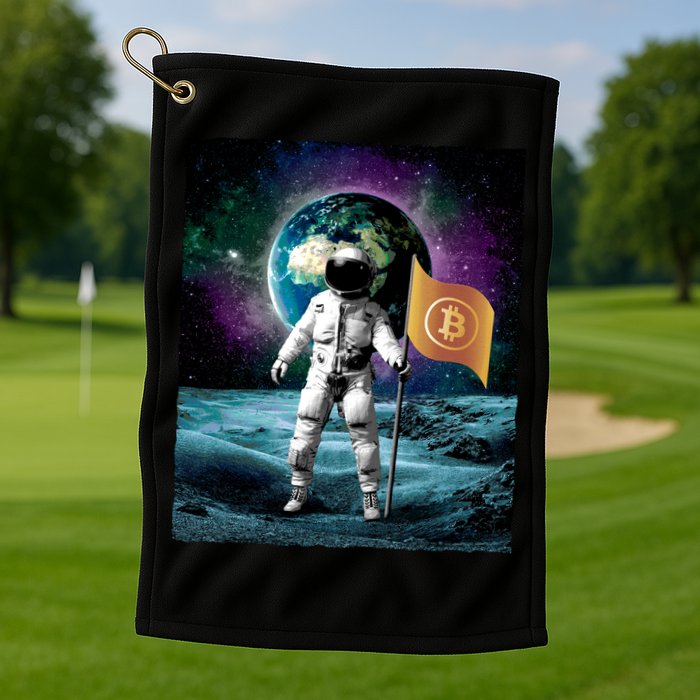 Retro Bitcoin Astronaut Golf Towel